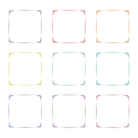 Baroque decoration frame pattern, color setのイラスト素材