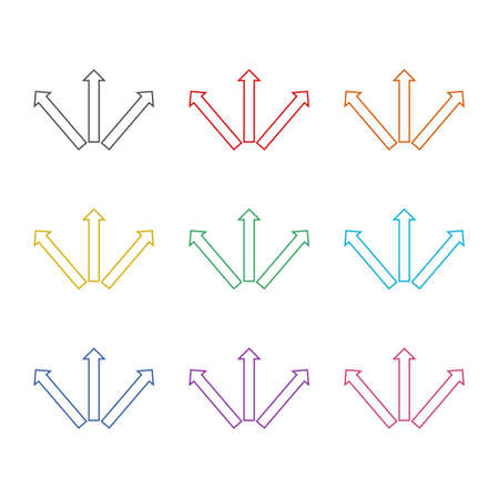 Simple triple arrows icon, color setのイラスト素材