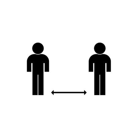 Social distancing icon isolated on white backgroundのイラスト素材