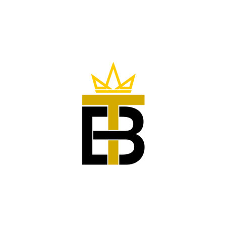 Initial BT Letter logo icon isolated on white backgroundのイラスト素材