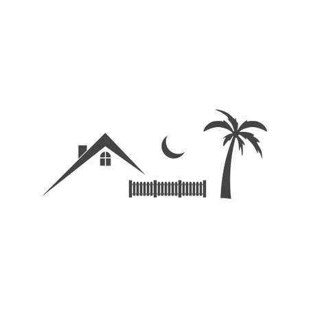 Beach house glyph icon isolated on white backgroundのイラスト素材