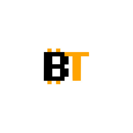 Initial BT Letter logo icon isolated on white backgroundのイラスト素材