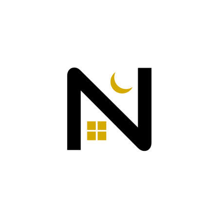 Letter N Logo icon isolated on white backgroundのイラスト素材