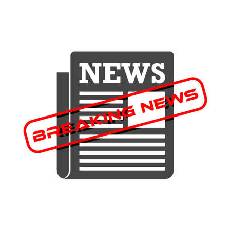 Breaking news sign icon isolated on white backgroundのイラスト素材