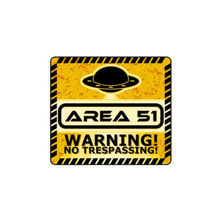 Warning sign zone area 51 isolated on white backgroundのイラスト素材