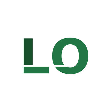 Initial LO letter Logo Design isolated on white backgroundのイラスト素材