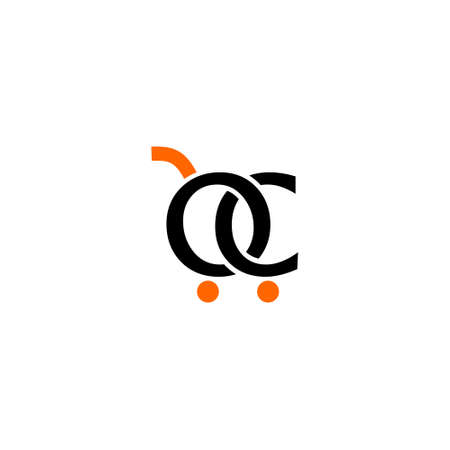 Initial letter OC linked logo isolated on white backgroundのイラスト素材