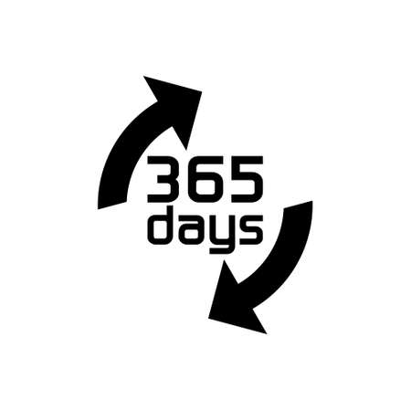 365 days icon isolated on white backgroundのイラスト素材