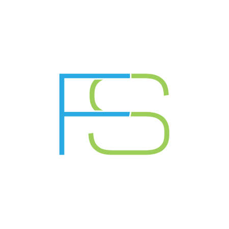 Initial letter FS logo isolated on white backgroundのイラスト素材
