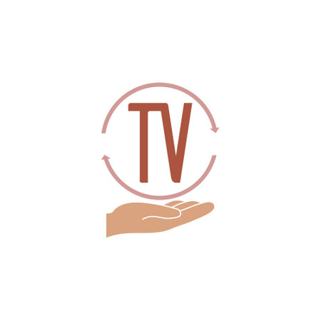 Initial Letter TV  Design isolated on white backgroundのイラスト素材