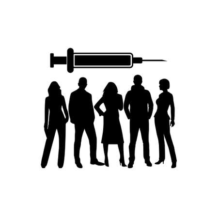 Group vaccination icon isolated on white backgroundのイラスト素材