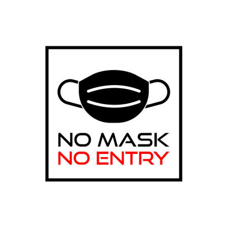 No mask no entry sign isolated on white backgroundのイラスト素材