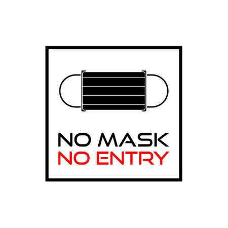 No mask no entry sign isolated on white backgroundのイラスト素材