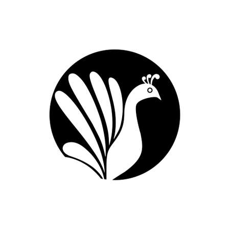 Peacock icon, symbol, logo isolated on white backgroundのイラスト素材
