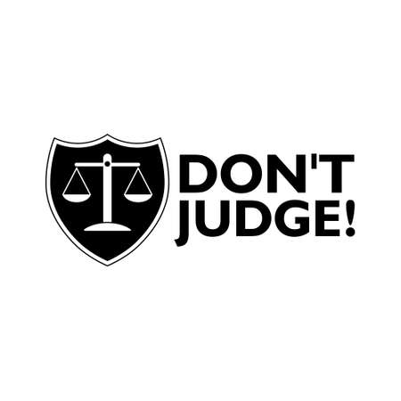 Don't judge shield icon isolated on white backgroundのイラスト素材