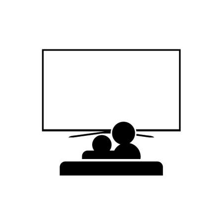 People watching a movie icon isolated on white backgroundのイラスト素材