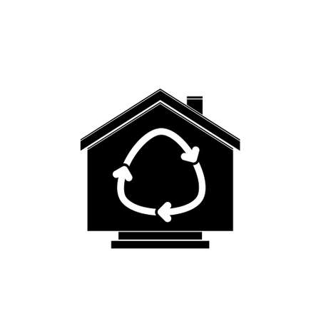Eco house icon isolated on white backgroundのイラスト素材