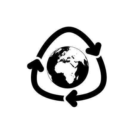 Global recycling symbol icon isolated on white backgroundのイラスト素材