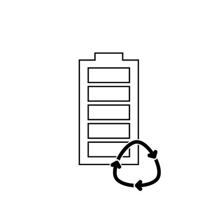 Recycle battery icon for web design isolated on white backgroundのイラスト素材