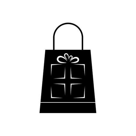 Shopping bag with Gift box icon isolated on white backgroundのイラスト素材