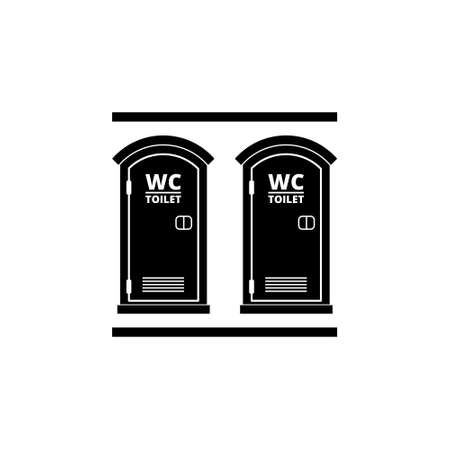 Illustration of toilet cabins icon isolated on white backgroundのイラスト素材