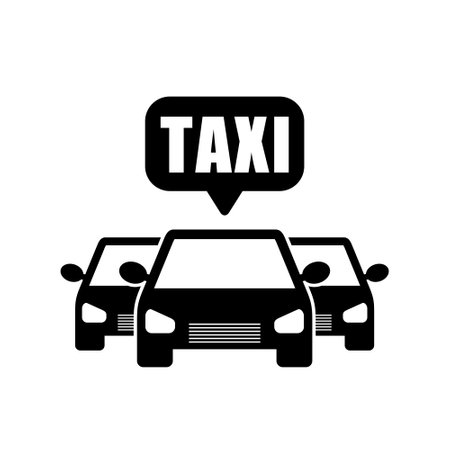 Simple illustration of taxi car icon for web design isolated on white backgroundのイラスト素材