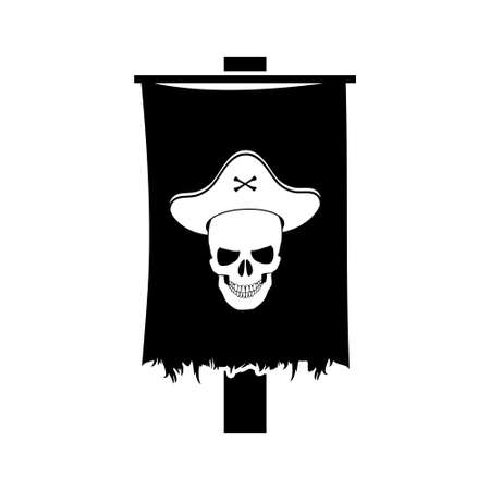 Pirate flag icon isolated on white backgroundのイラスト素材