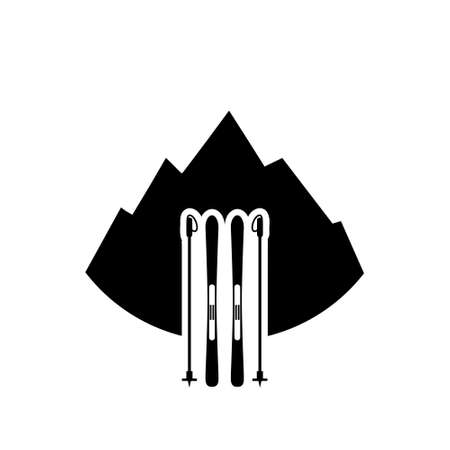Snow skiing icon isolated on white backgroundのイラスト素材