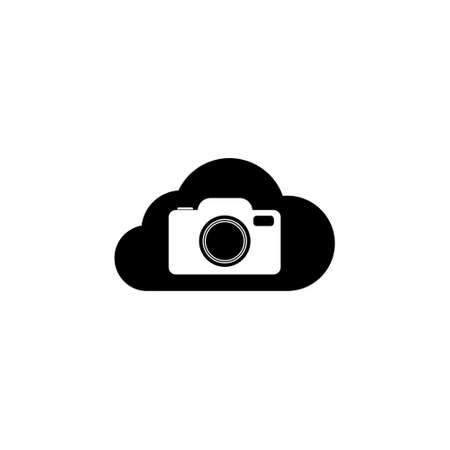 Camera, photo upload icon on isolated white backgroundのイラスト素材