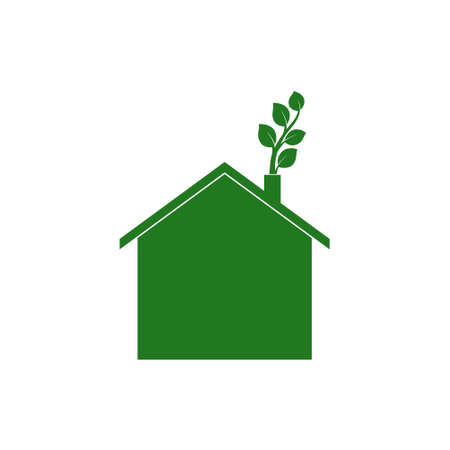 Eco home icon isolated on white backgroundのイラスト素材