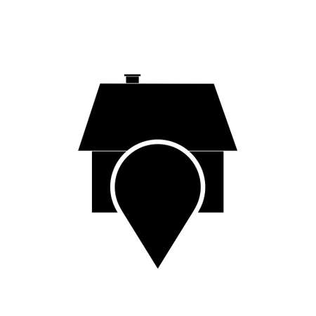 Map pointer with house icon isolated on white backgroundのイラスト素材