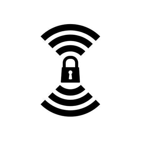 Wifi locked sign icon isolated on white backgroundのイラスト素材