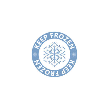 Keep frozen food product label sticker isolated on white backgroundのイラスト素材