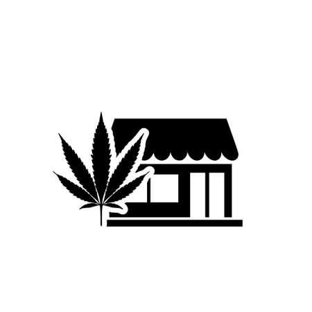 Cannabis store icon isolated on white backgroundのイラスト素材