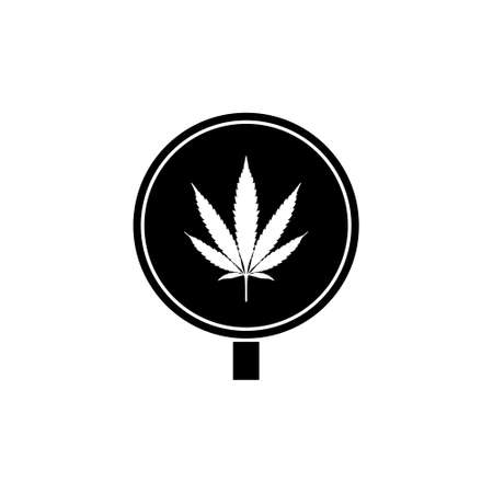 Marijuana Pot Weed Cannabis Road Sign isolated on white backgroundのイラスト素材
