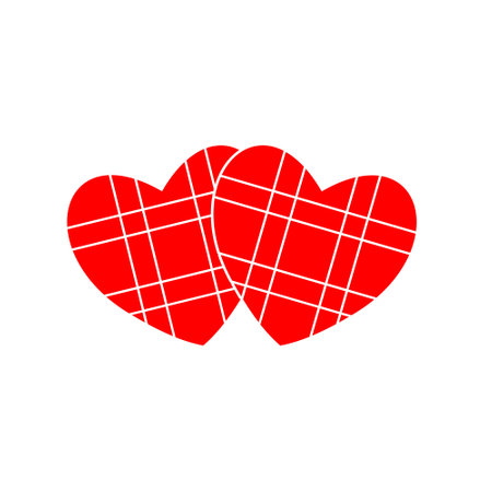 Hearts icon. Simple heart love logo isolated on white backgroundのイラスト素材