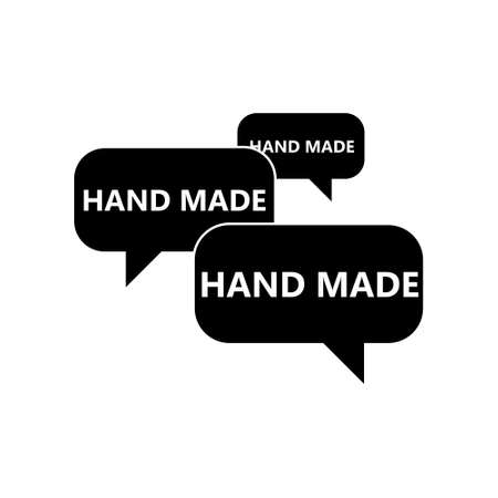 Hand made speech bubble. Hand made sign isolated on white backgroundのイラスト素材