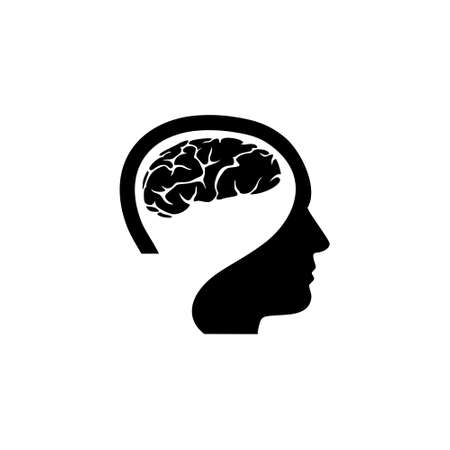 Brain icon isolated on white backgroundのイラスト素材