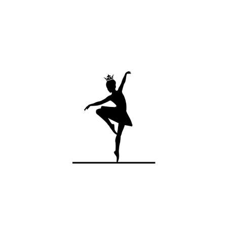 Ballerina silhouette icon isolated on white backgroundのイラスト素材