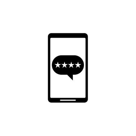 Smartphone review reputation icon isolated on white backgroundのイラスト素材