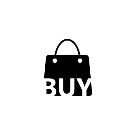 Word Buy on Shopping bag icon isolated on white backgroundのイラスト素材