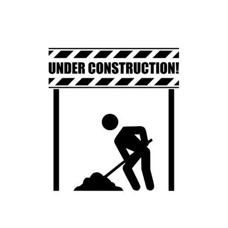 Under Construction icon. Construction works icon isolated on white backgroundのイラスト素材