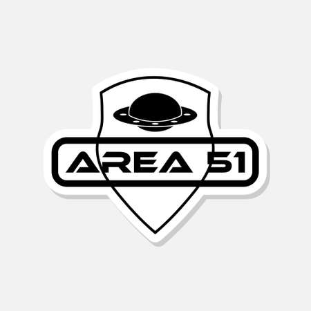 Area 51 icon sticker isolated on white backgroundのイラスト素材