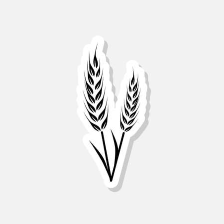 Wheat icon sticker isolated on white backgroundのイラスト素材