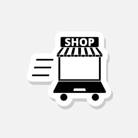 Shop sticker icon isolated on white backgroundのイラスト素材