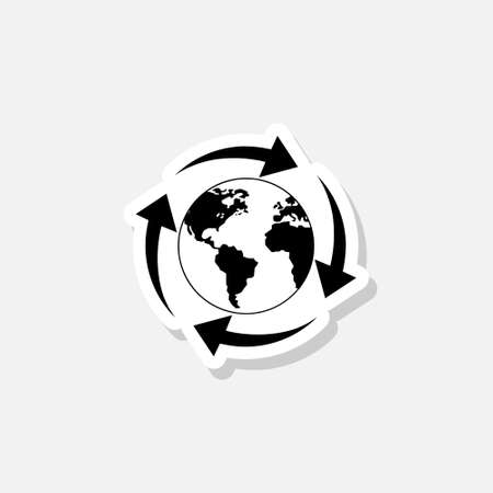 Globe symbol sticker iconのイラスト素材