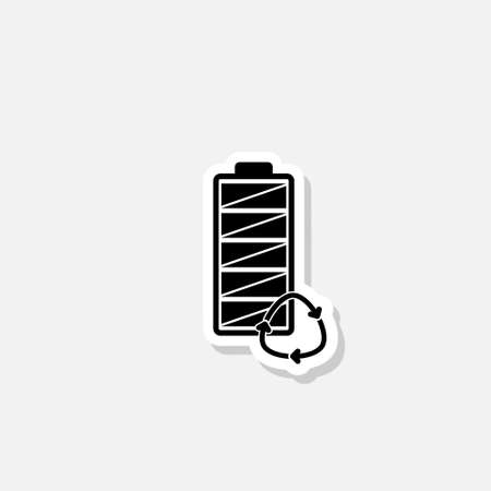 Battery recycle sticker iconのイラスト素材