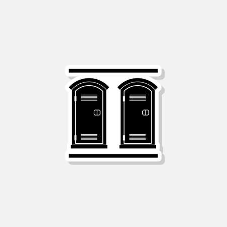Public toilet sticker icon isolated on white backgroundのイラスト素材
