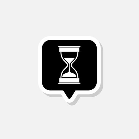 Old hourglass with flowing sand icon isolated on white backgroundのイラスト素材