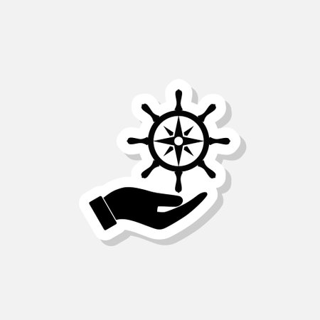 Nautical sticker icon isolated on white backgroundのイラスト素材